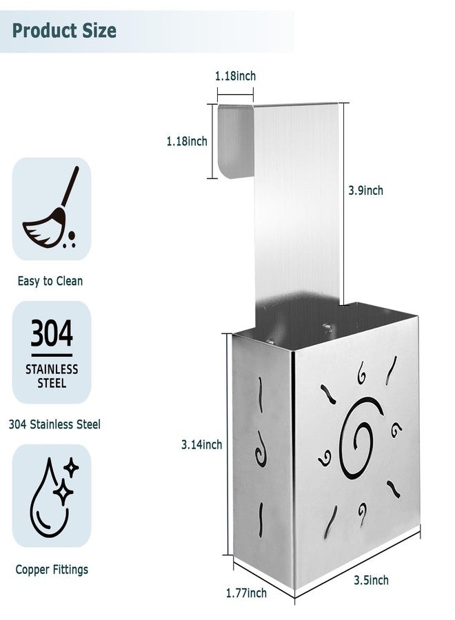 Chanvoo 304 Stainless Steel Toilet Tank Cleaner Caddy with Adjustable Hook - Hanging Holder for Blue Tablets & Bleach Pods (Silver) - Image 3
